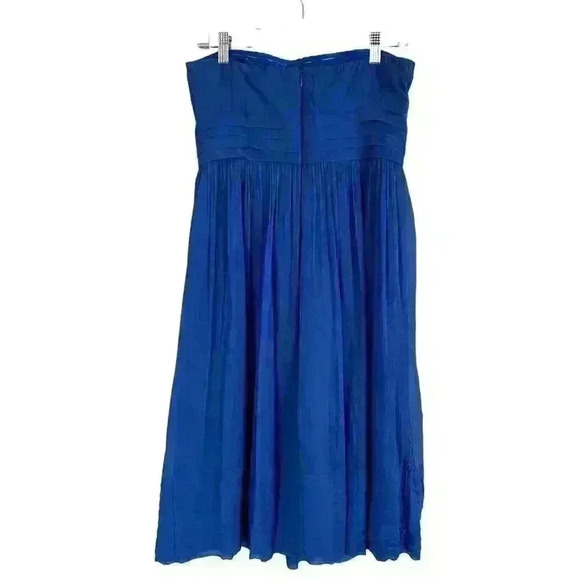 J.‎ Crew Juliet Dress 100 percent Silk Royal Blue Strapless Vintage - Picture 5 of 15